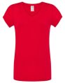 Dames T-shirt V hals JHK Sicilia Rood